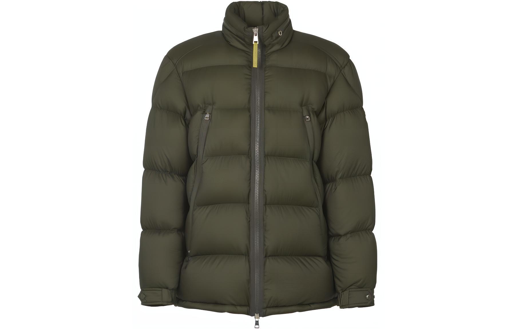 Moncler Slim Fit High-Neck Green Down Jacket 911A00048596JB82A