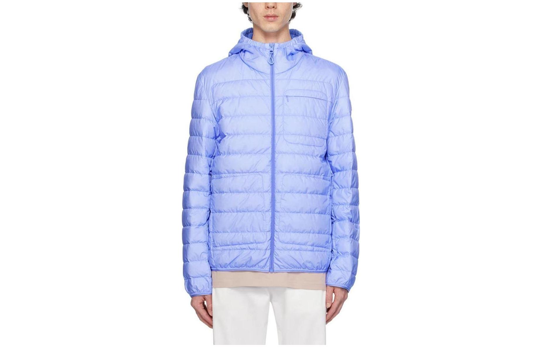 Moncler Slim Fit Hooded Puffer Jacket Blue J10911A000375396L71B
