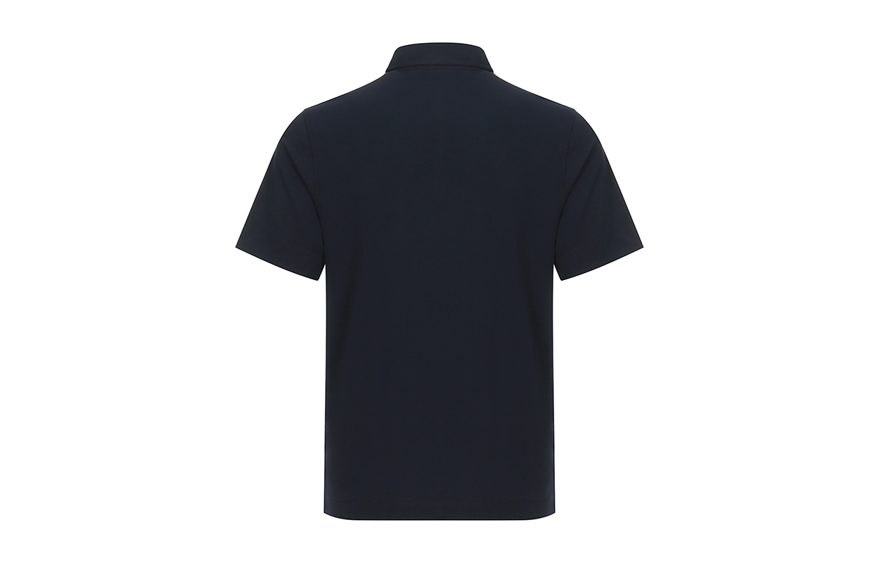 Lookbook モンクレール スモールロゴ コットン 半袖ポロシャツ - ネイビーブルー F20918A7180084556773