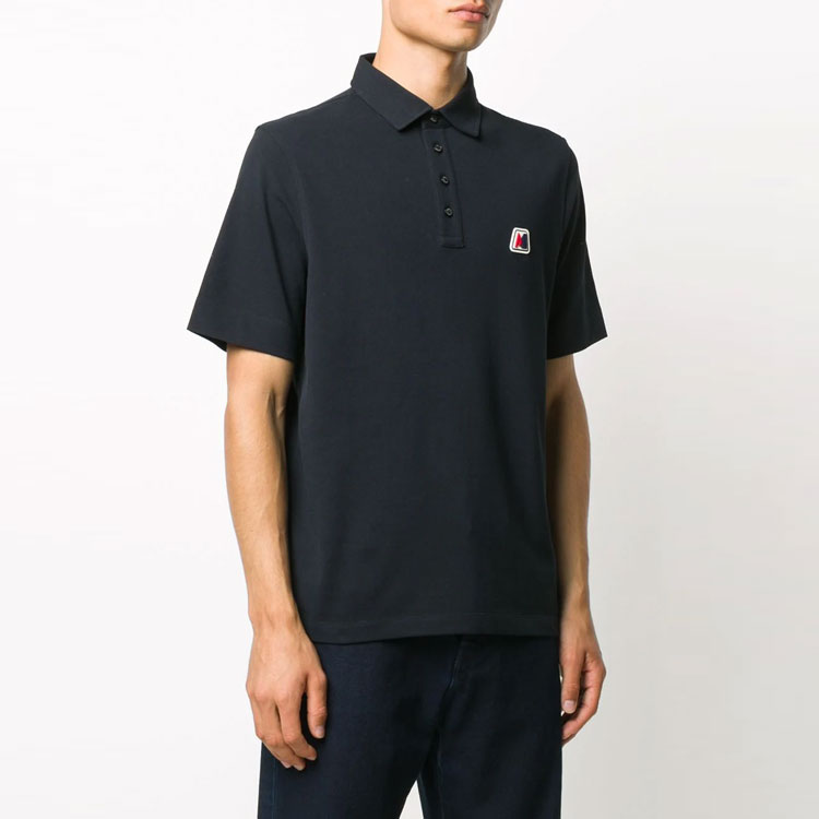 Purchase モンクレール スモールロゴ コットン 半袖ポロシャツ - ネイビーブルー F20918A7180084556773