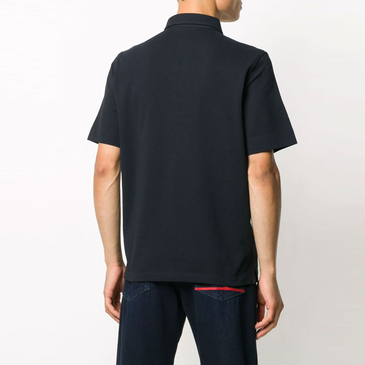 Details for モンクレール スモールロゴ コットン 半袖ポロシャツ - ネイビーブルー F20918A7180084556773