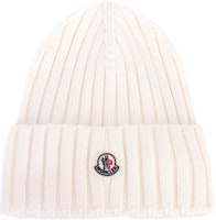 Moncler Small Logo Wool Knit Beanie Unisex Couple Style in Off-White. I20933B00036A9327030 Moncler Small Logo Wool Knit Beanie Unisex Couple Style in Off-White. I20933B00036A9327030