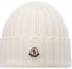 Order Moncler Small Logo Wool Knit Beanie Unisex Couple Style in Off-White. I20933B00036A9327030