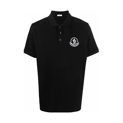 Moncler Solid Black Short Sleeve Polo Shirt 8A0000484556999