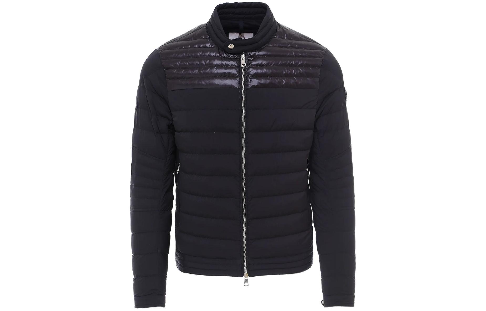 Moncler Solid Black Zip-Up Puffer Jacket with Stand Collar 1A5040053132999 圖 2