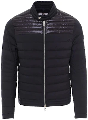 Moncler Solid Black Zip-Up Puffer Jacket with Stand Collar 1A5040053132999 Order Moncler Solid Black Zip-Up Puffer Jacket with Stand Collar 1A5040053132999