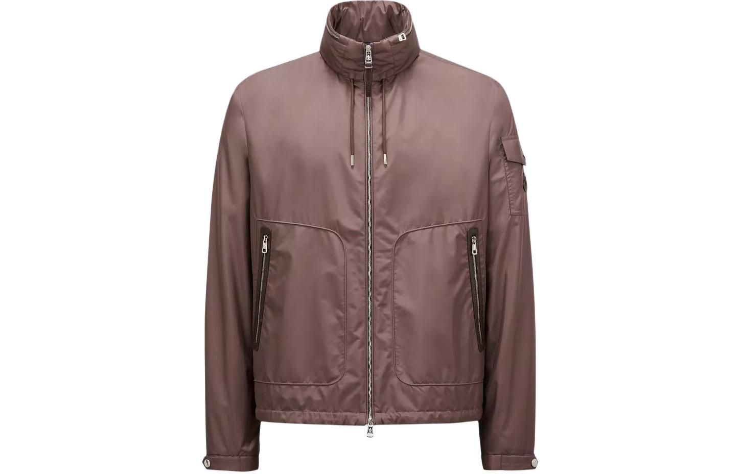 Moncler Solid Brown Zip-Up High-Neck Jacket J10911A00144549SK263
