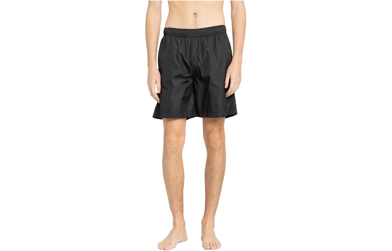 Moncler Solid Color Elastic Casual Shorts Black . 2C0000353326999