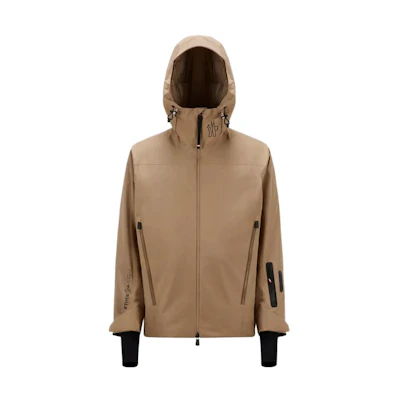 Moncler Solid Color Hooded Zip Ski Jacket Khaki I20971A00043549SU226