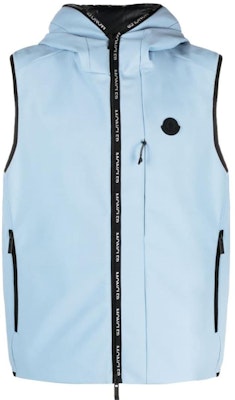Moncler Solid Color Hooded Zip Vest Blue - I20911A00035539DK715 Order Moncler Solid Color Hooded Zip Vest Blue - I20911A00035539DK715