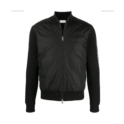 Moncler Solid Color Letter Patch Jacket with Stand Collar and Long Sleeves G10919B52200V9154999