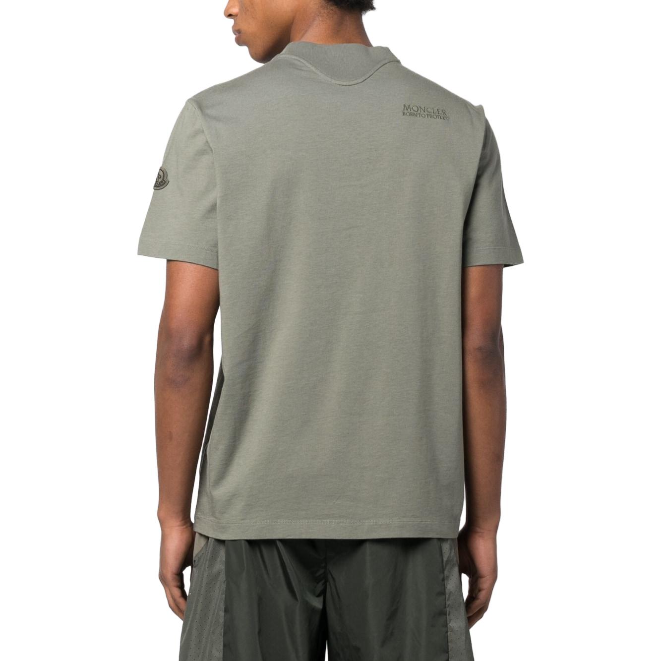 Moncler Solid Color Logo Embroidered Short Sleeve T-Shirt Khaki I10918C00039899YU820 圖 4