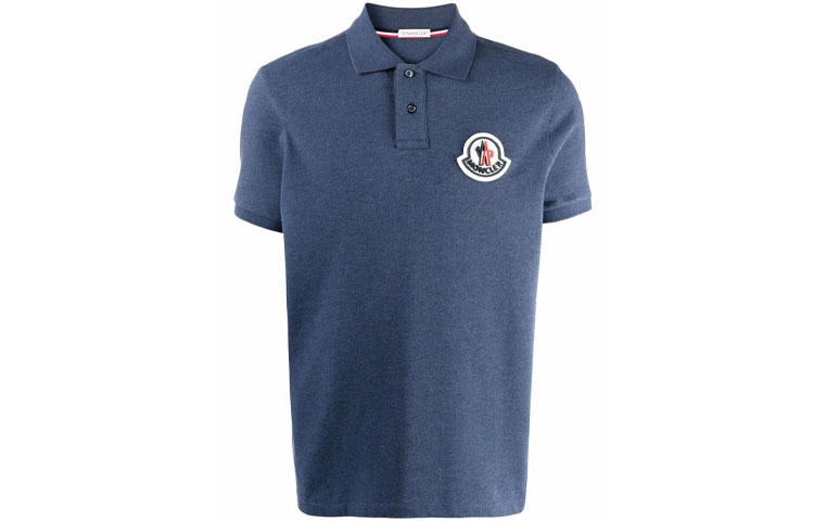 Moncler Solid Color Logo Patch Short Sleeve Polo Shirt. G20918A0001584556