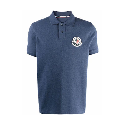 Moncler Solid Color Logo Patch Short Sleeve Polo Shirt. G20918A0001584556