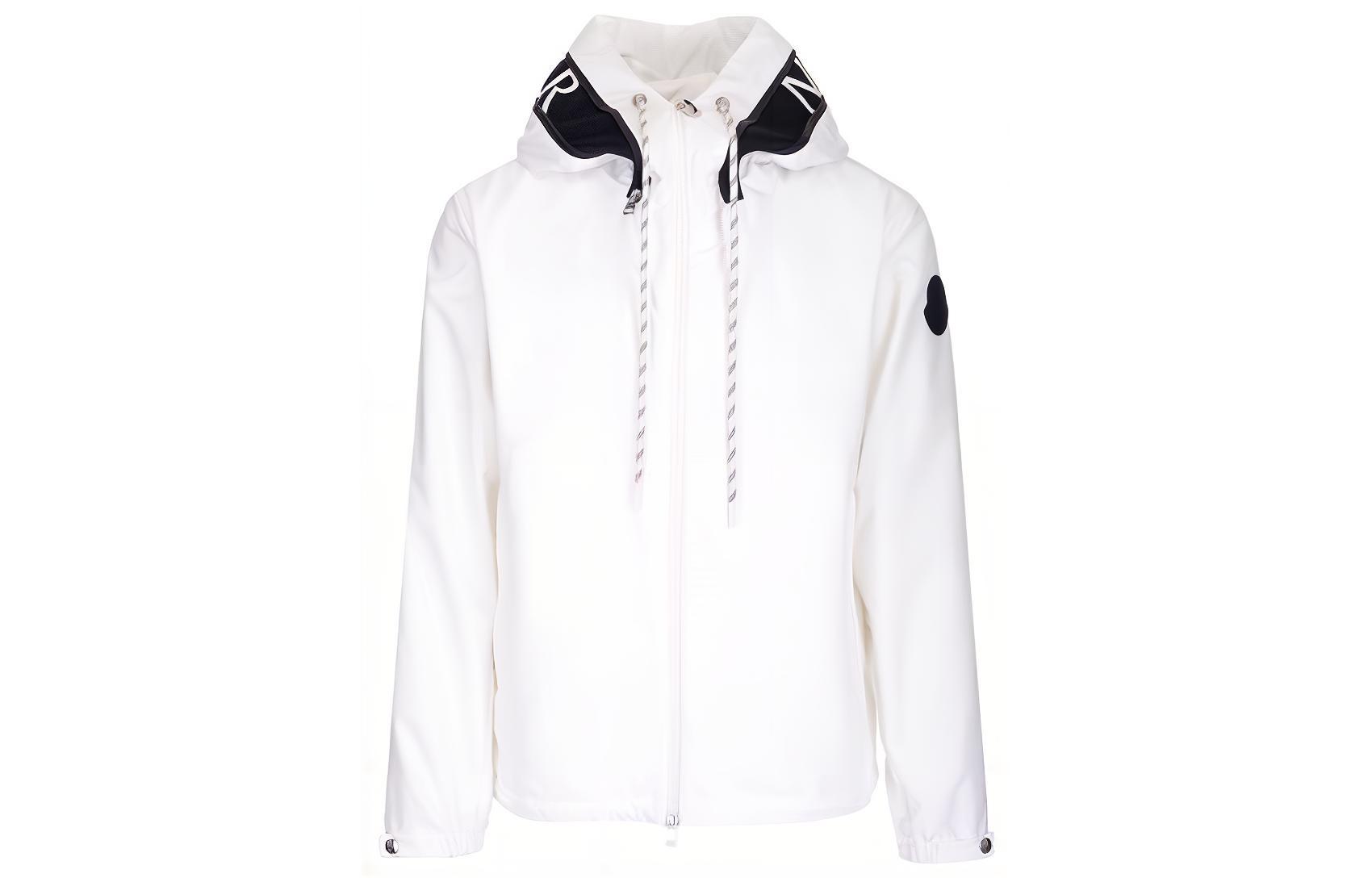 Moncler Solid Color Logo Print Hooded Jacket H10911A00050549ML040