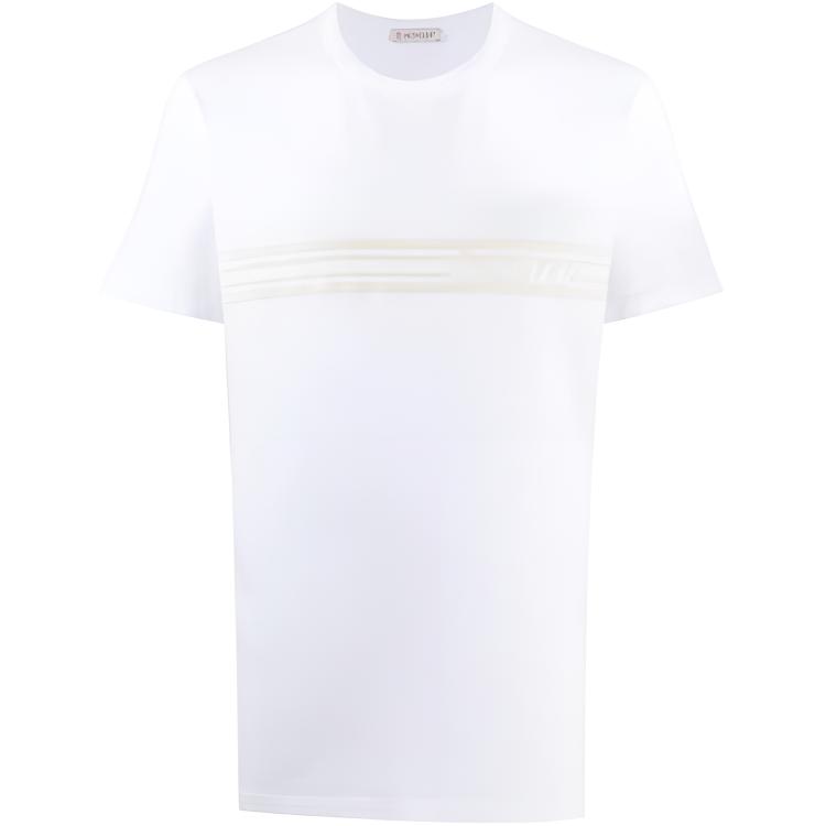 Moncler Solid Color Logo Print Short Sleeve T-Shirt. F20918C754108390T001