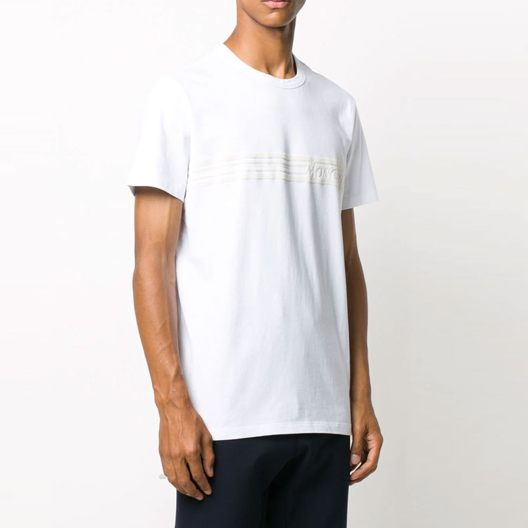Moncler Solid Color Logo Print Short Sleeve T-Shirt. F20918C754108390T001 圖 4