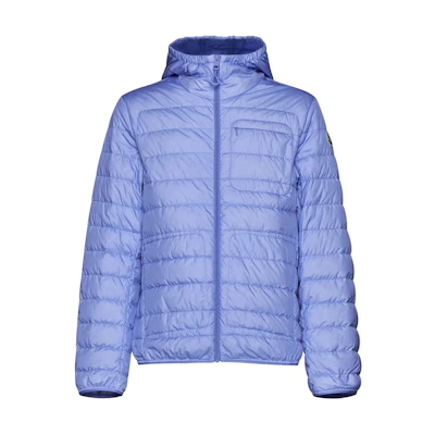 Moncler Solid Color Long Sleeve Hooded Down Jacket Blue 1A00037U5396L71B