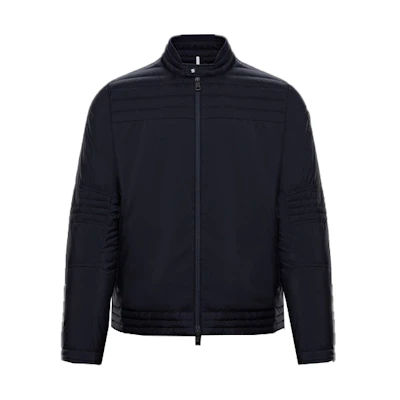 Moncler Solid Color Long Sleeve Puffer Jacket Deep Blue 0911A50W0053333776