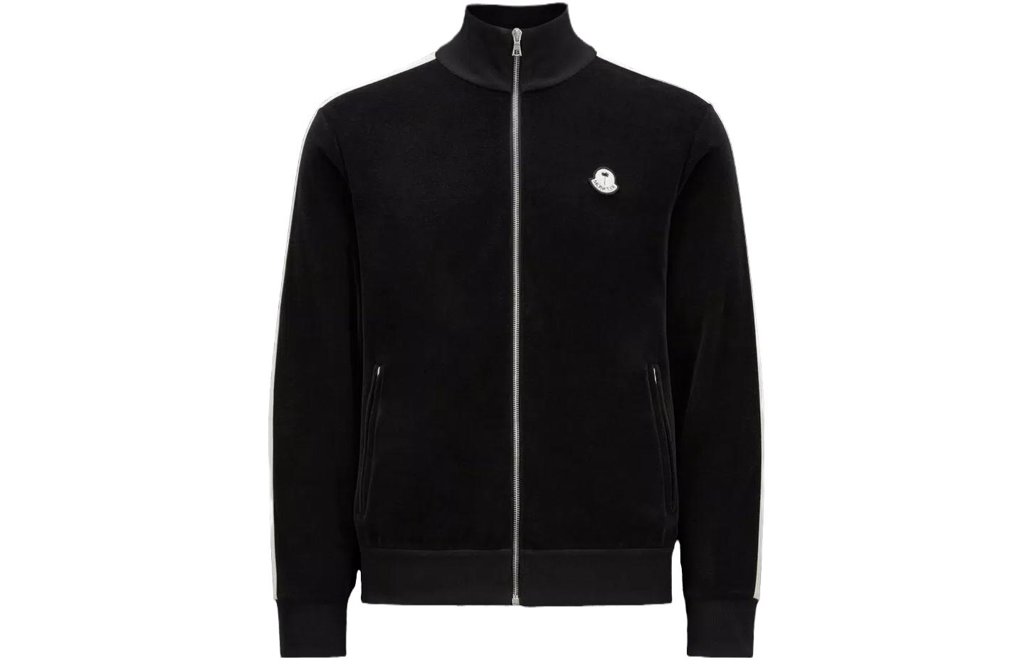 Moncler Solid Color Stand Collar Slim Fit Jacket Unisex Black 120938G0000189A6S999