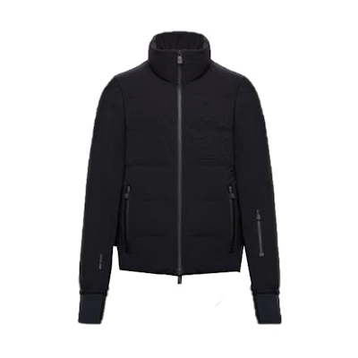 Moncler Solid Color Stand Collar Zip Jacket Black 0978G5084080280428