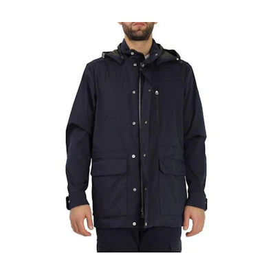 Moncler Solid Color Zip-Up Hooded Jacket Blue 10911B00004595R7779