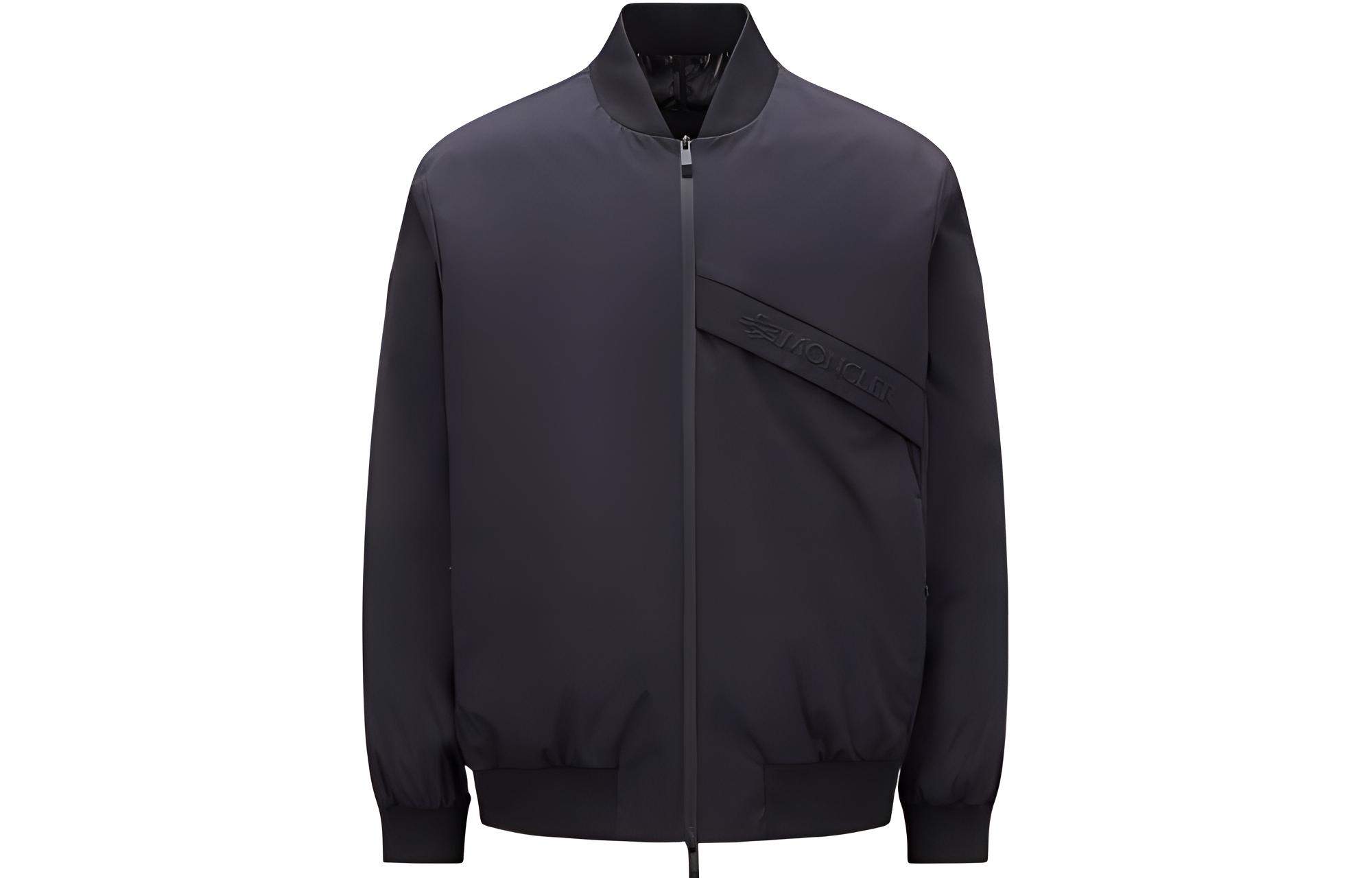 Moncler Solid Color Zip-Up Jacket Black Long Sleeve I20911A0017959754999