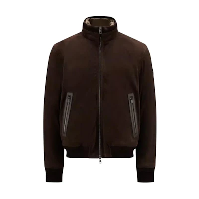 Moncler Solid Color Zip-Up Jacket Brown I20911A00167M2399292