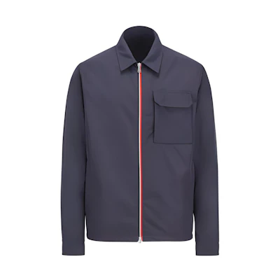 Moncler Solid Color Zip-Up Jacket Deep Blue J10911A0015754A9174S