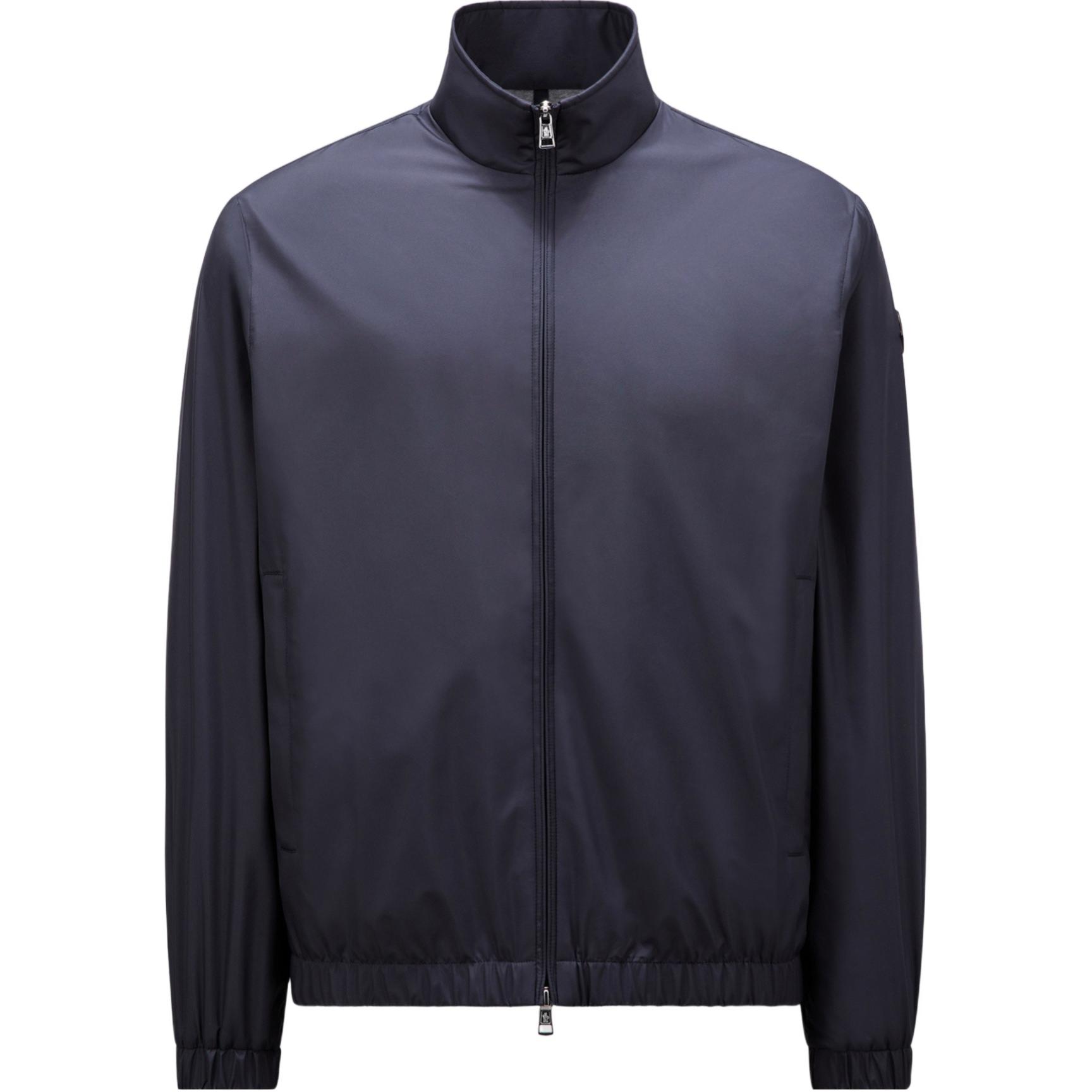 Moncler Solid Color Zip-Up Slim Fit Jacket - Dark Blue J10911A00158549SK779