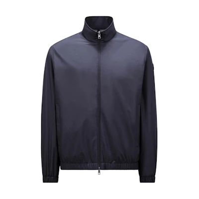 Moncler Solid Color Zip-Up Slim Fit Jacket - Dark Blue J10911A00158549SK779