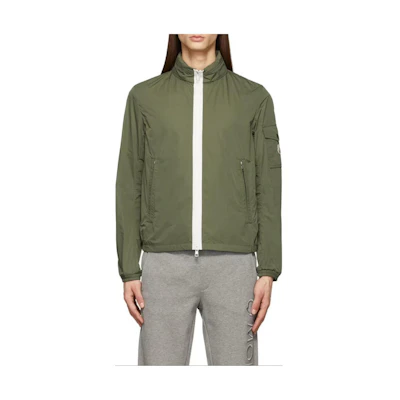 Moncler Solid Color Zip-Up Slim Jacket Green H10911A0016354A91825