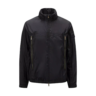 Moncler Solid Color Zip-Up Stand Collar Jacket for Men - Black I10911A0009768352999