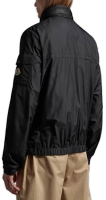 Moncler Solid Color Zip-Up Stand Collar Jacket for Men - Black I10911A0009768352999 Shop Moncler Solid Color Zip-Up Stand Collar Jacket for Men - Black I10911A0009768352999
