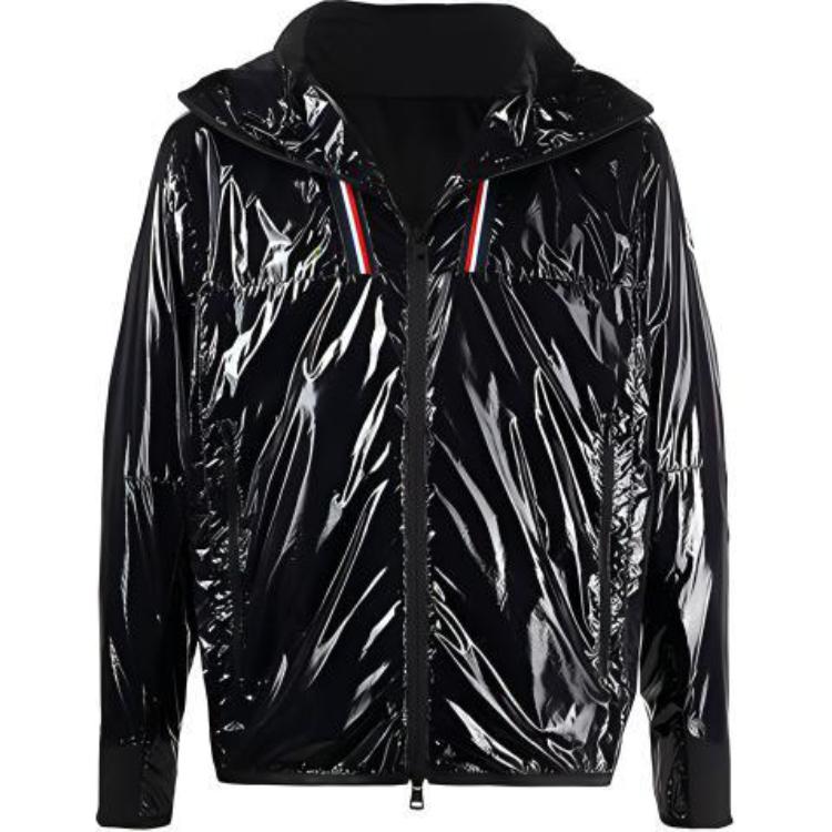 Moncler Solid Glossy Drawstring Hooded Windbreaker Jacket G10911B7470053A5T778