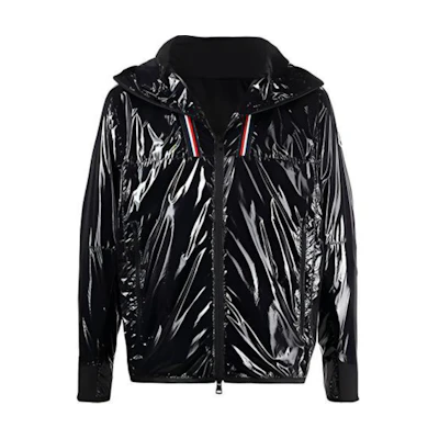 Moncler Solid Glossy Drawstring Hooded Windbreaker Jacket G10911B7470053A5T778