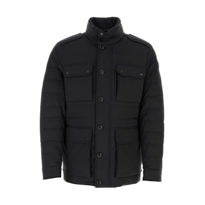 Moncler Solid Long-Sleeve Stand Collar Jacket Black 1B00002595FK999
