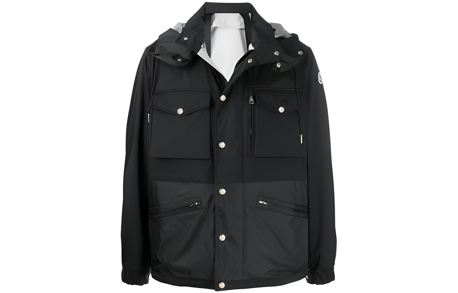 Moncler Solid Multi-Pocket Hooded Jacket Black F10911B71700539HW999