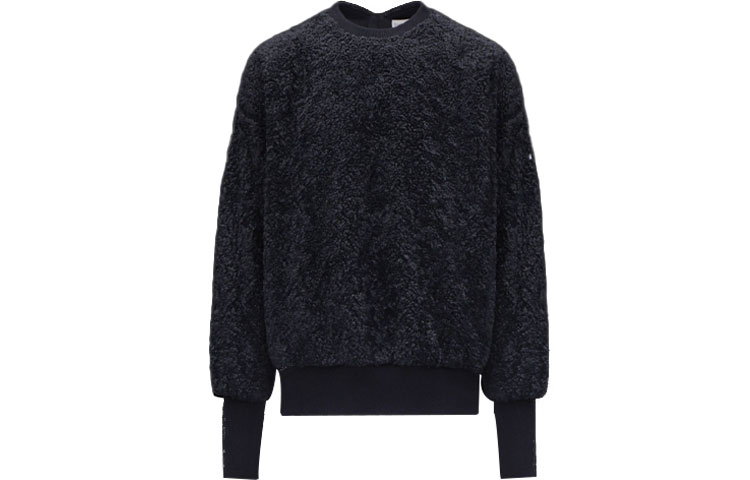 Moncler Solid Pullover Sweatshirt with Back Zipper in Navy Blue G209K8G0000854AM6778