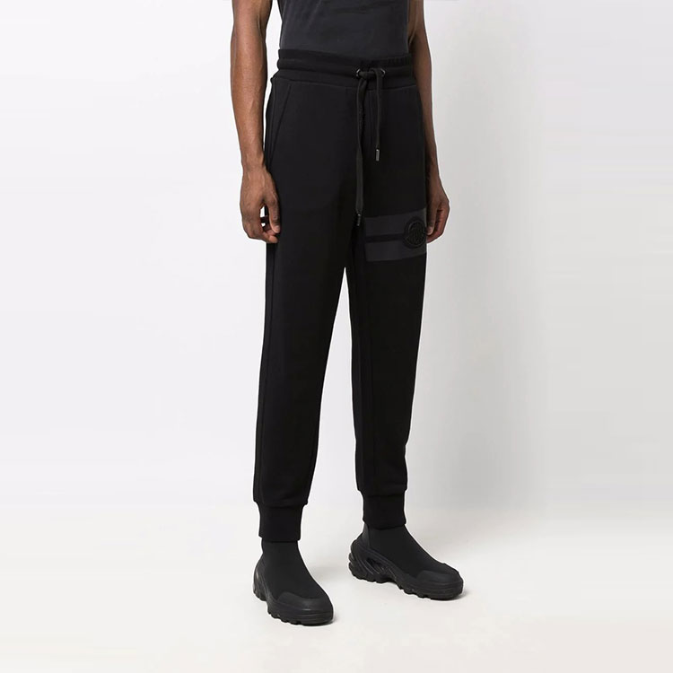 Purchase Moncler Solid Tapered Knit Joggers with Graphic Print. G20918H00002809KR