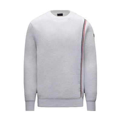 Moncler Solid White Crewneck Long Sleeve Sweatshirt Optical White I10919C00018M1367001
