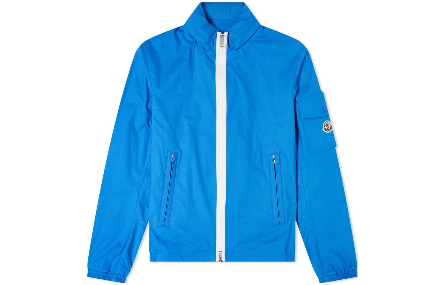 Moncler Solid Zip-Up Long Sleeve Jacket Blue G10911A7470054AYJ748