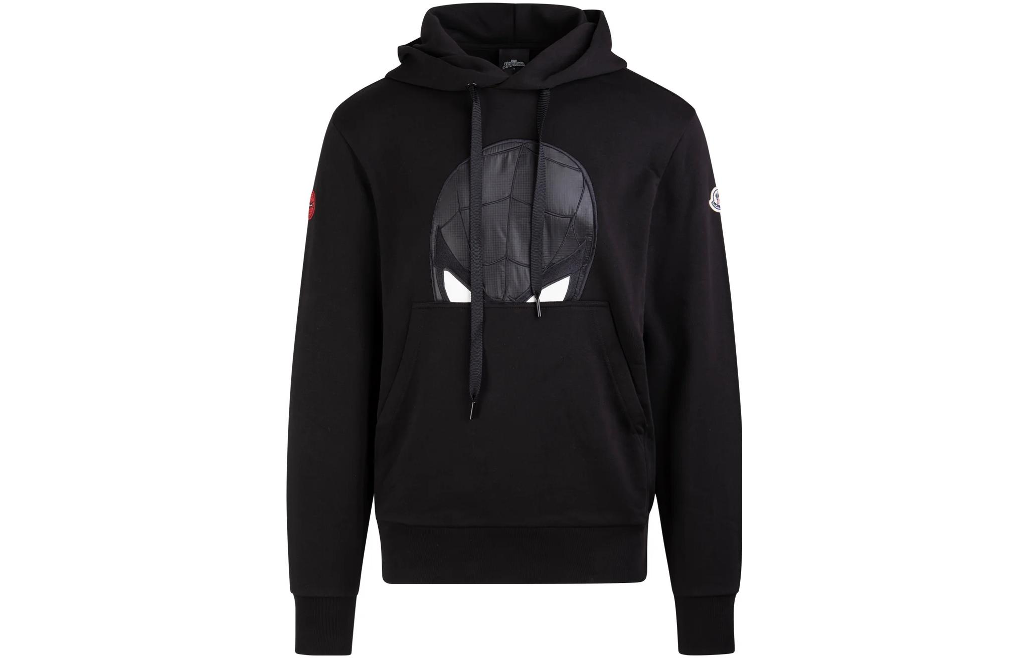 Moncler Spider-Man Graphic Black Hoodie Loose Fit Long Sleeve Pullover 8G00005-809KR-BBW