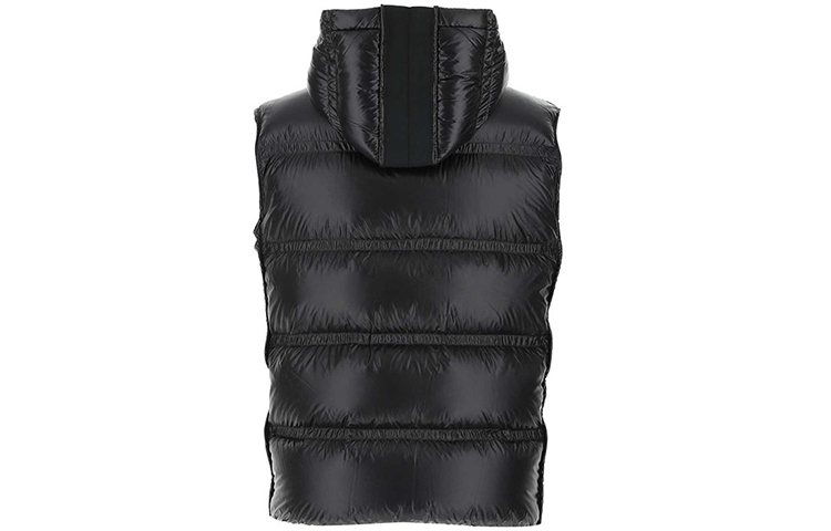 Moncler SS21 Black Down Hooded Vest Jacket with Logo 1A51710C0624999 圖 3