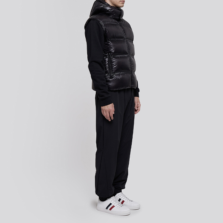 Moncler SS21 Black Down Hooded Vest Jacket with Logo 1A51710C0624999 圖 4