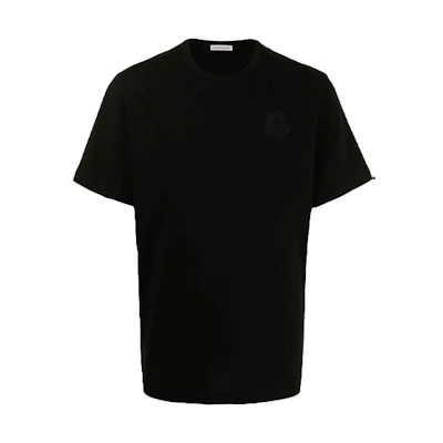 Moncler SS21 Black Logo Embroidered Casual Short Sleeve T-Shirt G10918C7E2108390T