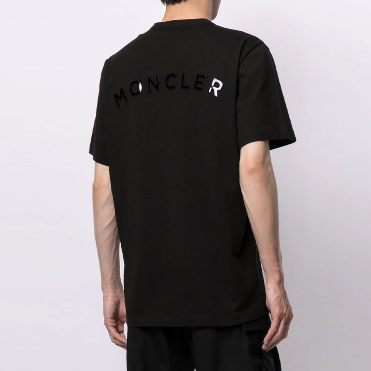 Moncler SS21 Black Logo Embroidered Casual Short Sleeve T-Shirt G10918C7E2108390T 圖 4