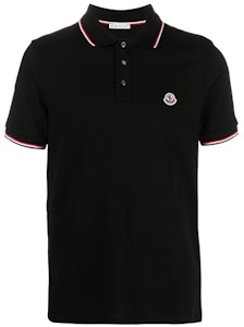 Moncler SS21 黑色徽標條紋短袖POLO衫。 8A7030084556999 Order Moncler SS21 黑色徽標條紋短袖POLO衫。 8A7030084556999
