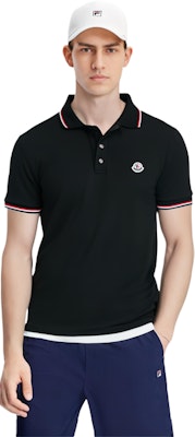Moncler SS21 Kaos Polo Hitam Logo Stripe Lengan Pendek. 8A7030084556999 Details for Moncler SS21 Kaos Polo Hitam Logo Stripe Lengan Pendek. 8A7030084556999