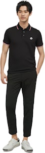 Moncler SS21 黑色徽標條紋短袖POLO衫。 8A7030084556999 Sizing Moncler SS21 黑色徽標條紋短袖POLO衫。 8A7030084556999